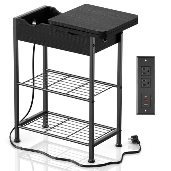 Latitude Run® 24'' tall End Table Set BuiltIn Outlets Wayfair